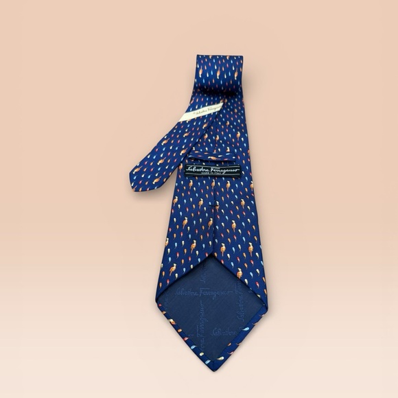 Salvatore Ferragamo Silk Blue Tie - Picture 3 of 3